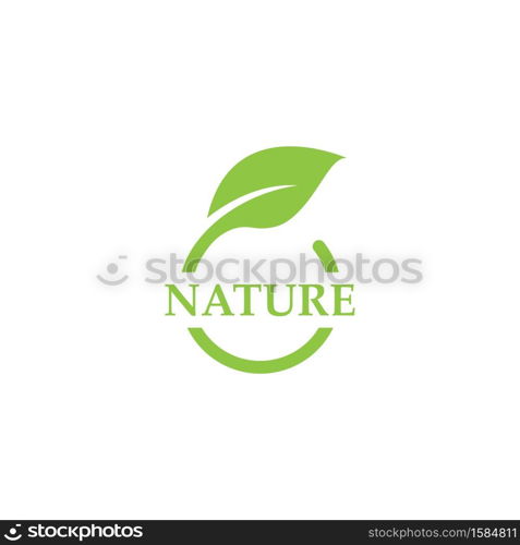 Green leaf logo ecology nature element vector icon