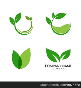 Green leaf logo ecology nature element vector icon