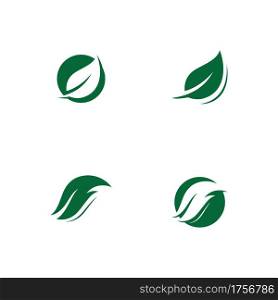 green leaf logo ecology nature vector icon