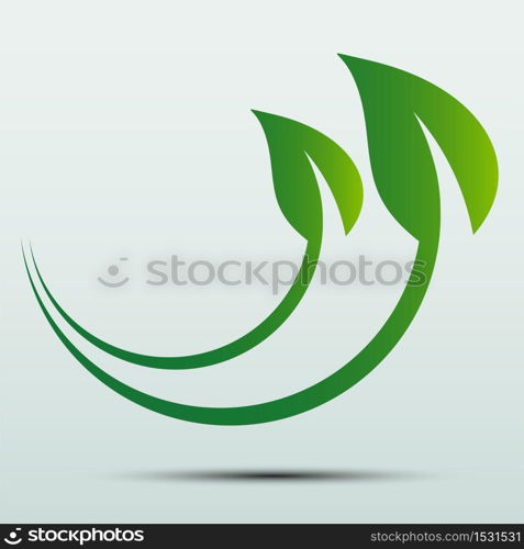 Green leaf logo,ecology nature.Vector illustration