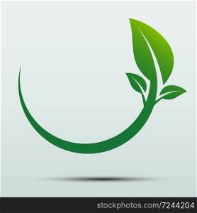 Green leaf logo,ecology nature,Vector illustration
