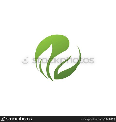 Green leaf logo icon ecology element vector template