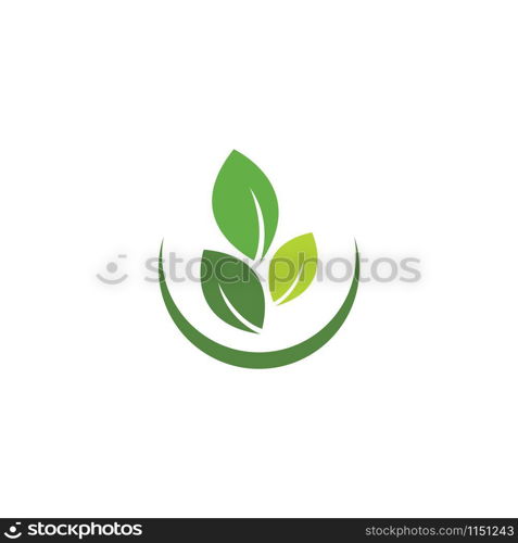 Green leaf logo, icon ecology nature element vector