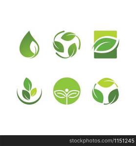 Green leaf logo, icon ecology nature element vector