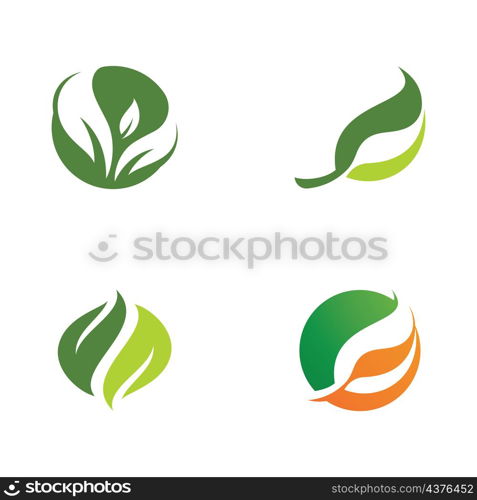 Green leaf logo icon illustration , leaf vector symbol