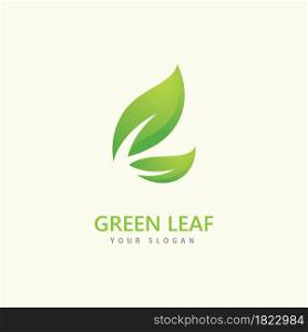 Green leaf logo icon vector template