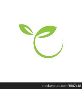 Green leaf logo illustration nature element vector