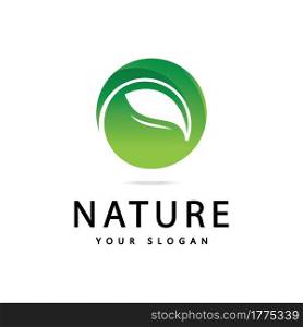Green leaf logo Nature icon design