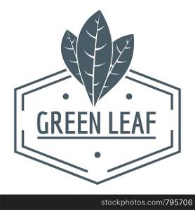 Green leaf logo. Simple illustration of green leaf vector logo for web. Green leaf logo, simple gray style