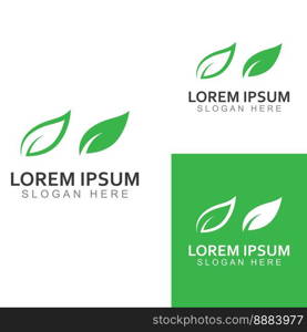 Green leaf logo. Vector design of gardens, plants and nature.