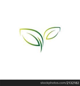 Green leaf, natural leaf icon logo design template vector