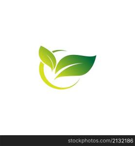 Green leaf, natural leaf icon logo design template vector