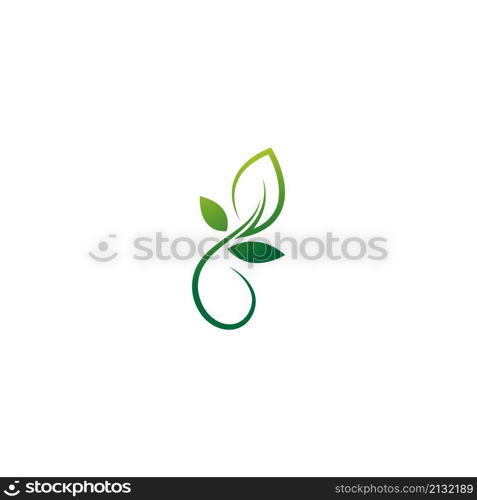 Green leaf, natural leaf icon logo design template vector