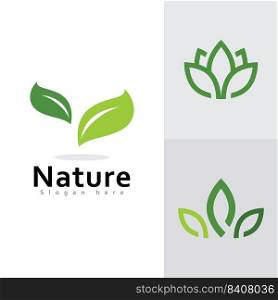 Green leaf nature element ecology vector design