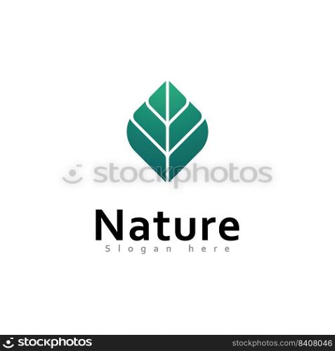 Green leaf nature element ecology vector design