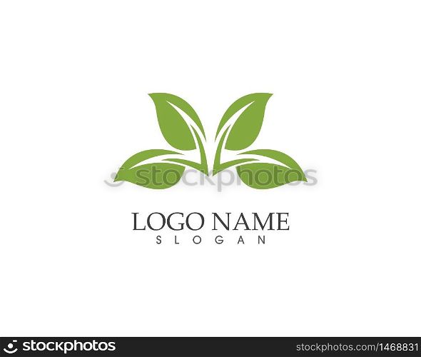 Green leaf nature logo