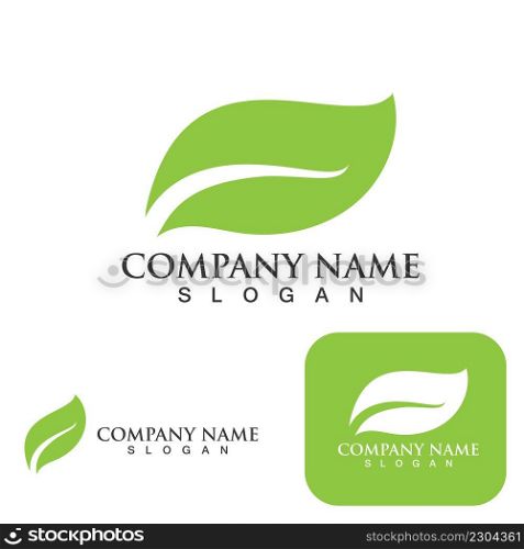Green leaf nature logo ecology vector