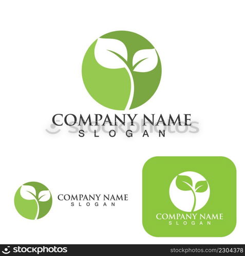 Green leaf nature logo ecology vector