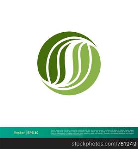 Green Leaf Ornate Icon Vector Logo Template Illustration Design. Vector EPS 10.