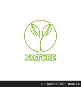 green leaf outline ecology nature element vector