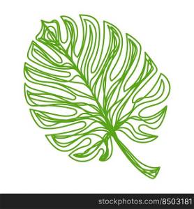 Green leaf sketch. Hand drawn vector illustration. Pen or marker doodle plant.. Green leaf sketch. Hand drawn vector illustration. Pen or marker doodle plant