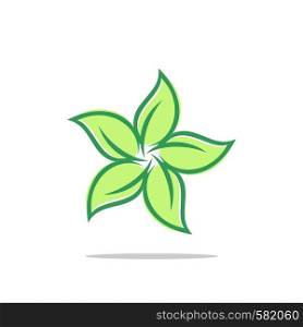 Green Leaf Star Logo Template