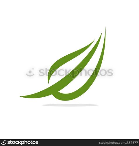Green Leaf Swoosh Logo Template Illustration Design. Vector EPS 10.