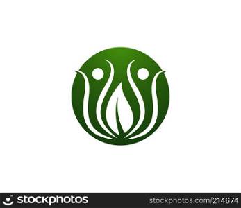 Green leaf symbol illustration