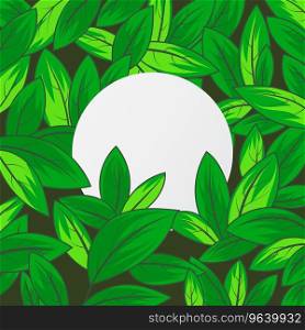 Green leaf texture with white paper scenn Vector Image