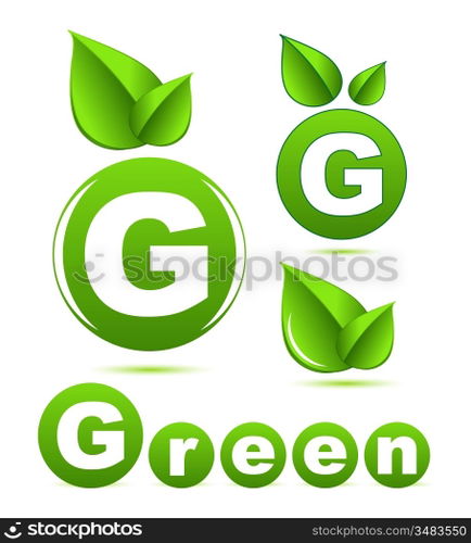 Green leaf vector concept