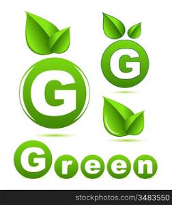 Green leaf vector concept