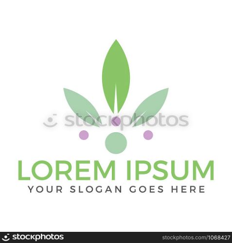 Green leaves and health care vector design. Spa and wellness vector design.