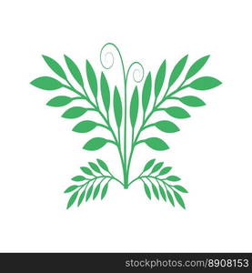 Green leaves Botanical logo vector and symbol design