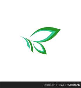green leaves butterfly logo symbol icon vector design illustration