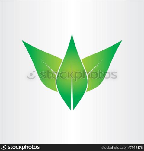 green leaves eco emblem concept icon design
