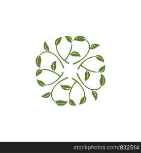 Green Leaves Flower Logo Template Illustration Design. Vector EPS 10.