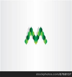 green leaves letter m logotype symbol logo