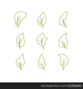 Green leaves logo.green leaf icons set vector template