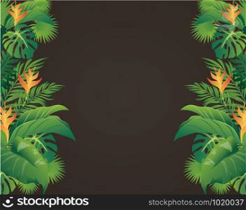 green leaves modern design and black background vector illustration