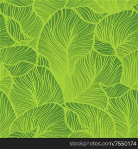Green leaves pattern. Seamless vector. Nature background. Decorative foliage. Green leaves pattern. Seamless vector. Nature background