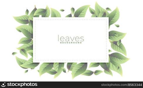 green leaves rectangular frame background design