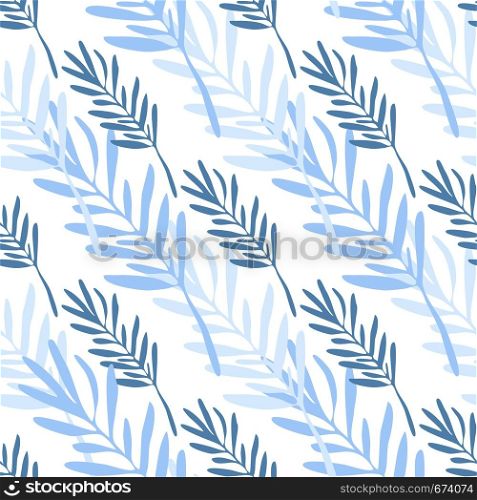 Green leaves seamless pattern. Leaf branch backdrop. Vector illustration on white background for textile or book covers, wallpapers, design, graphic art, wrapping. Green leaves seamless pattern. Leaf branch backdrop.