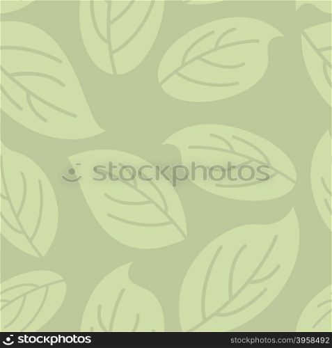 Green leaves seamless pattern. Natural retro vector background. Vintage Greens Ornament for fabrics.&#xA;&#xA;