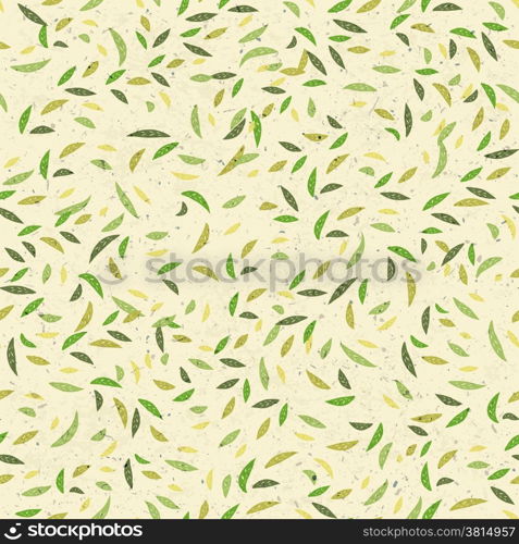 Green leaves seamless pattern. Vector