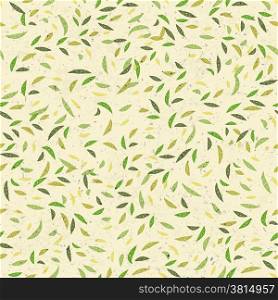 Green leaves seamless pattern. Vector