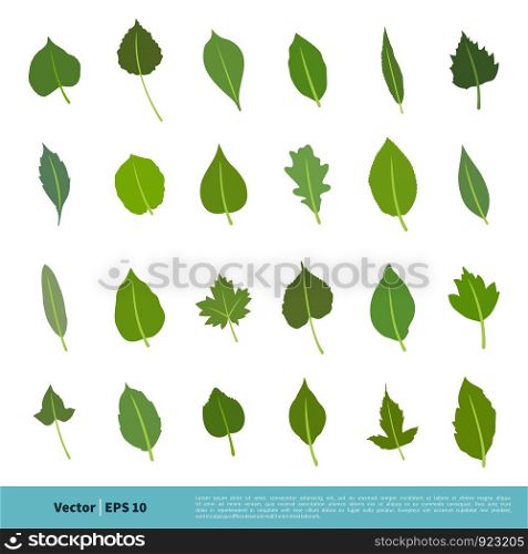 Green Leaves Set Ecology Icon Vector Logo Template Illustration Design. Vector EPS 10.