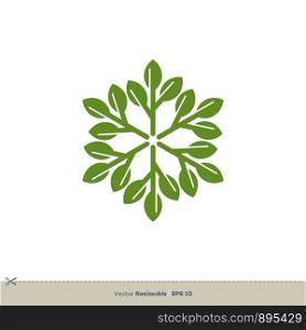 Green Leaves Vector Logo Template Illustration Design. Vector EPS 10.