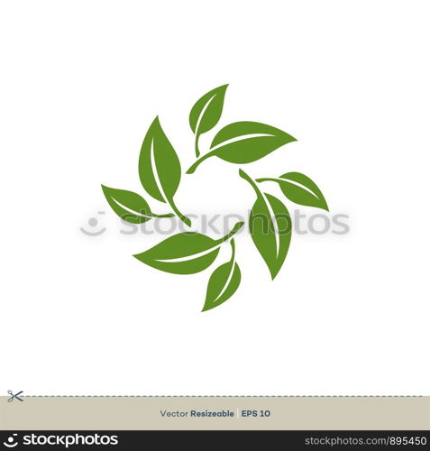 Green Leaves Vector Logo Template Illustration Design. Vector EPS 10.