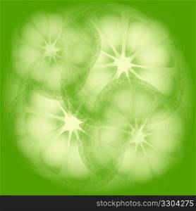 green lemon slices radiography background