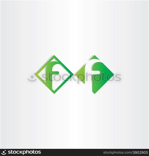 green letter f vector icons design